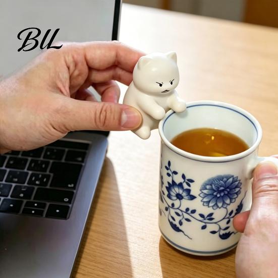 Mini Food Fan Cooling Cat Bear Shape Cup Edge Clip-on Rechargeable Hot Drinks Coffee Tea Meals Dishware Cooler Small Clip