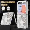 Butterfly Print Case For Samsung Galaxy Z Flip 8 7 6 5 Z Flip8 Flip7 Flip6 Hybrid 3in1 Plating Leather Skin Folding Phone Cover
