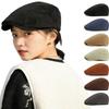 Retro Solid Color Corduroy Beret Hat Adjustable Vintage Style Newsboy Hat Big Size Women's Flat Hat Casual Wear