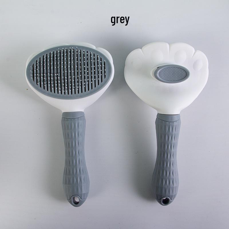 Pet Grooming Cat Paw Hair Removal & Detangling Comb Individually Packaged серый