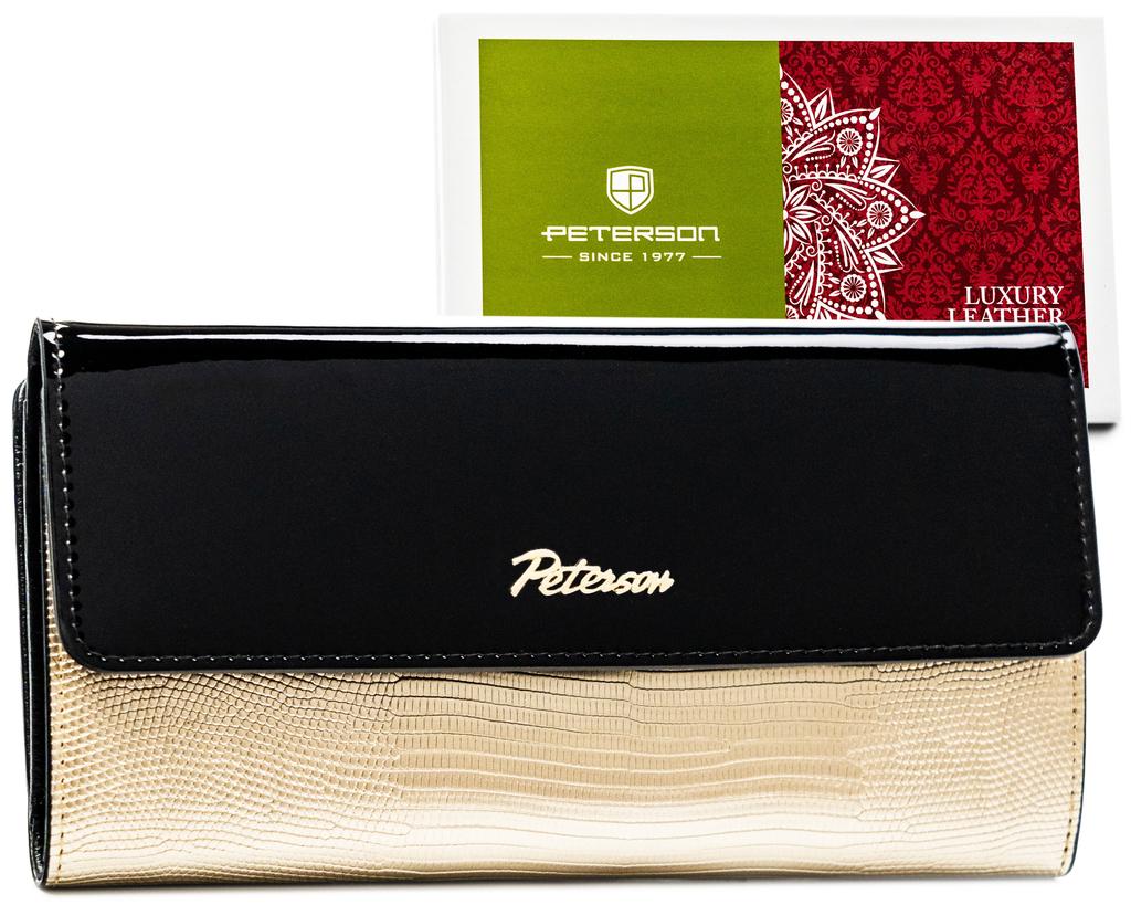 PTN LJ-415-1643 Black-Gold Leather Wallet