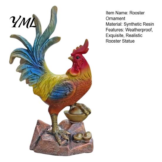 Bauernhaus Dekor Har Hahn Statue, Glücksbringer Ornament, Huhn Realistische Vogel Statue Skulptur für Zuhause Innen Tischplatte Garten Hof Ornament