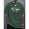 New 2025 Men's Casual Comfortable Breathable Round Neck T-shirt with Letter Printed Pattern Summer Outdoor Loose Top