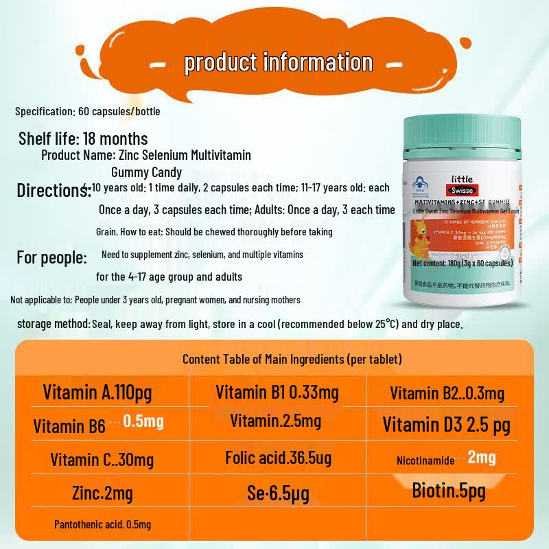 Swisse Kids Zinc Selenium Multivitamin Gummies
