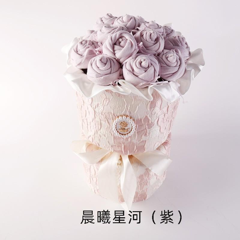 Handmade Sock Bouquet Gift Valentines Day Cotton Mid-Calf Socks In Romantic Colors Unisex Casual Style