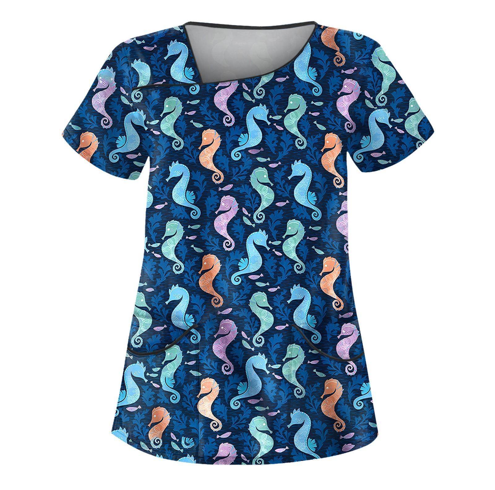 

Женская защитная одежда с имитацией вышивки и набивным рисунком, с наклонным воротником и двойным карманом XXL