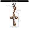 Wooden Crosses Keychain Christian Faith Metal Keyring Bag Charm Accessory Key Holder Pendant Ornament Religious Gift
