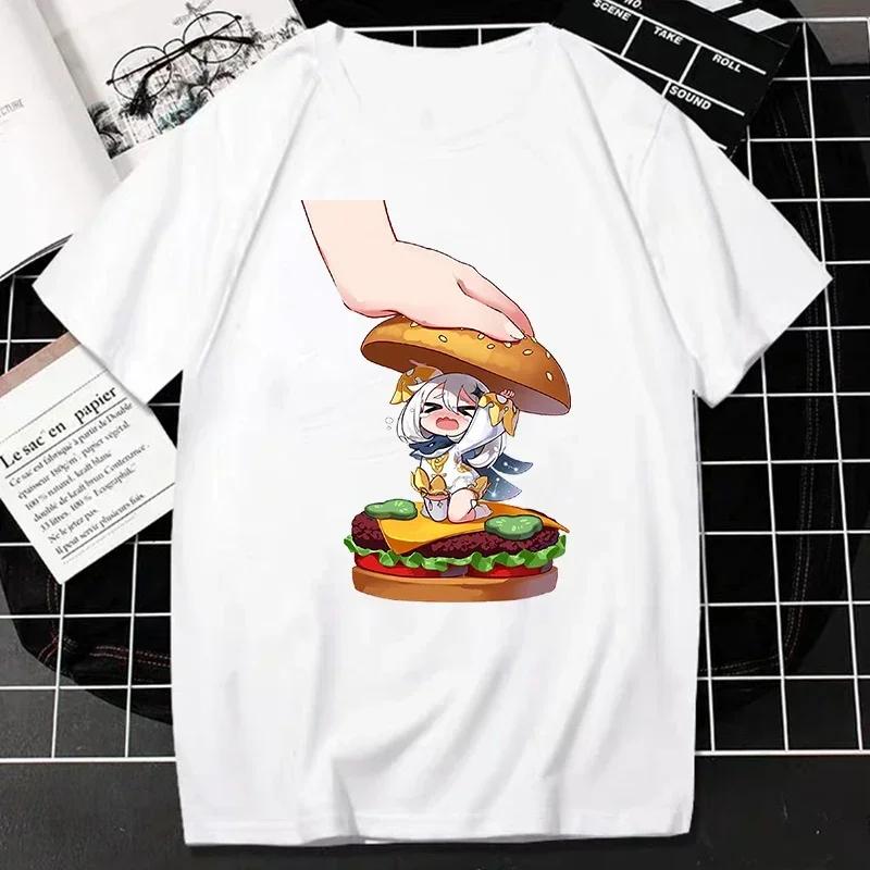 Camiseta De Mujer Genshin Impact Camisetas De Unisexga Corta Estampada Harajuku Para Mujer Ropa De Calle Kawaii De Verano