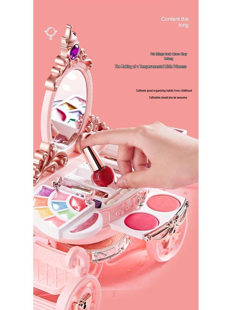 Non-Toxic Kids' Makeup Set: Princess Dressing Table & Simulation Playhouse Gift for Girls