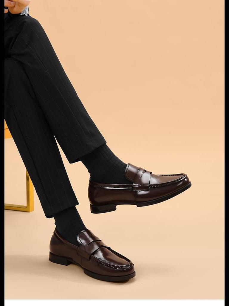 2024 Men's Fashion Shiny Leather Loafers - British Style Moccasins for Business and Casual Wear