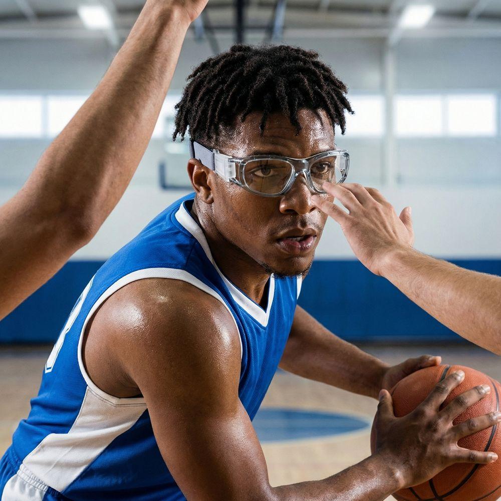 Verstellbarer Riemen Basketball Trainingsbrille Klar Sport Schutzbrille Outdoor Sportarten