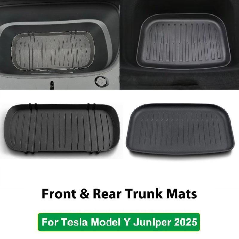 For Tesla Model Y 2025 Juniper TPE Front Trunk Cargo Liner Tray Mat Frunk Layered Partition Plate Organizer Divider Baffle Board