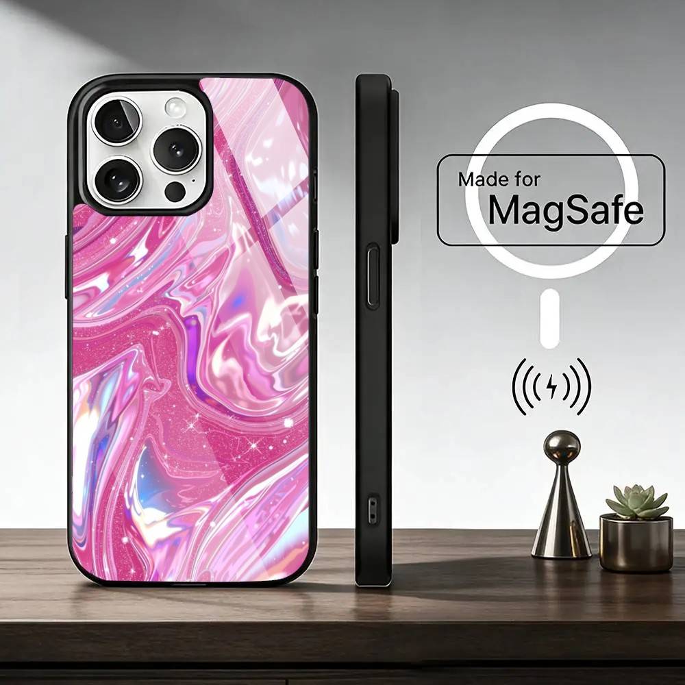 Folds T-Texture  Phone Case For iPhone17,16,15,14,13,12,11 Plus,Pro Magnetic with Magsafe Wireless Charging