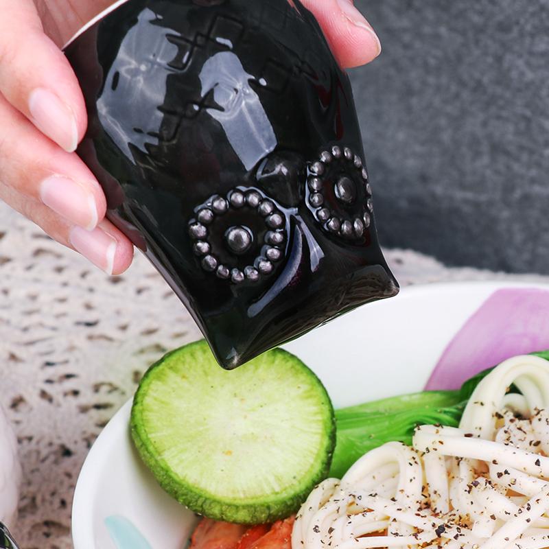 Handmade Owl Ceramic Salt & Pepper Shaker Set Unique Rustic Charming Kitchen and Home Decor Tableware Gift Idea