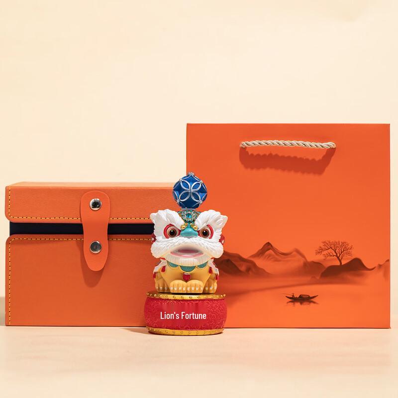 

Guochao Auspicious Lion Resin Sculpture Gift Set