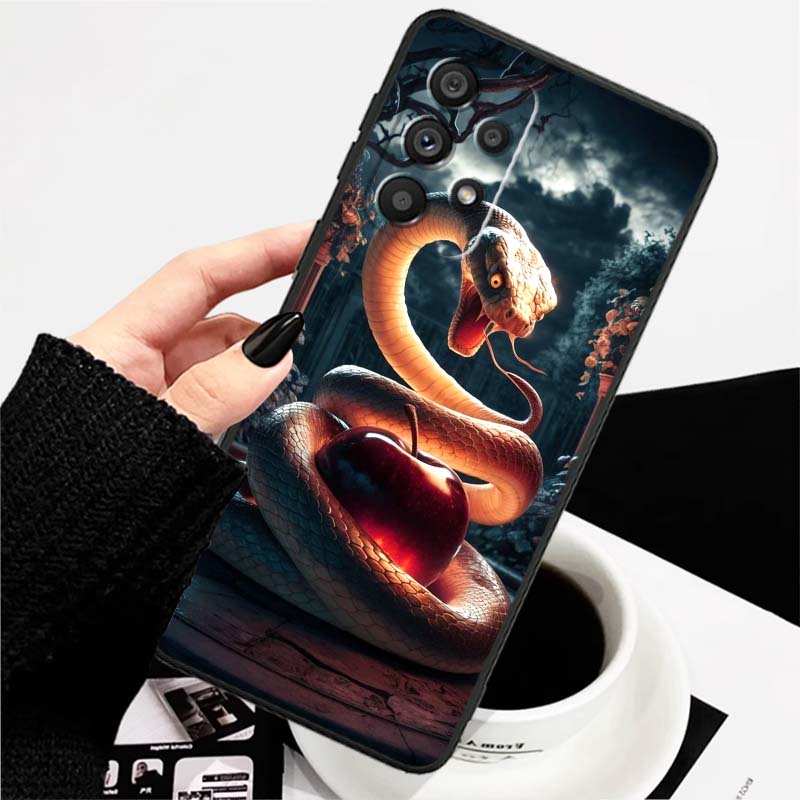 Anime Biology Design Phone Case For Samsung A73 A72 A71 A55 A54 A53 A52 A51 A13 A22 A16 A15 A12 A14 A26 A07 5G Black