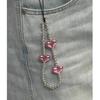 Fashion Phone Charm Pink Heart Pendant Unique Phone Lanyard Keyring Heart Bead Keychain Wing Heart Phone Strap Party