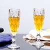 Manufacturer Supplies Wholesale Glass Juice Cups, Machine Press Printed Glass High Footed Cups, Diamond Transparent Red Wine
