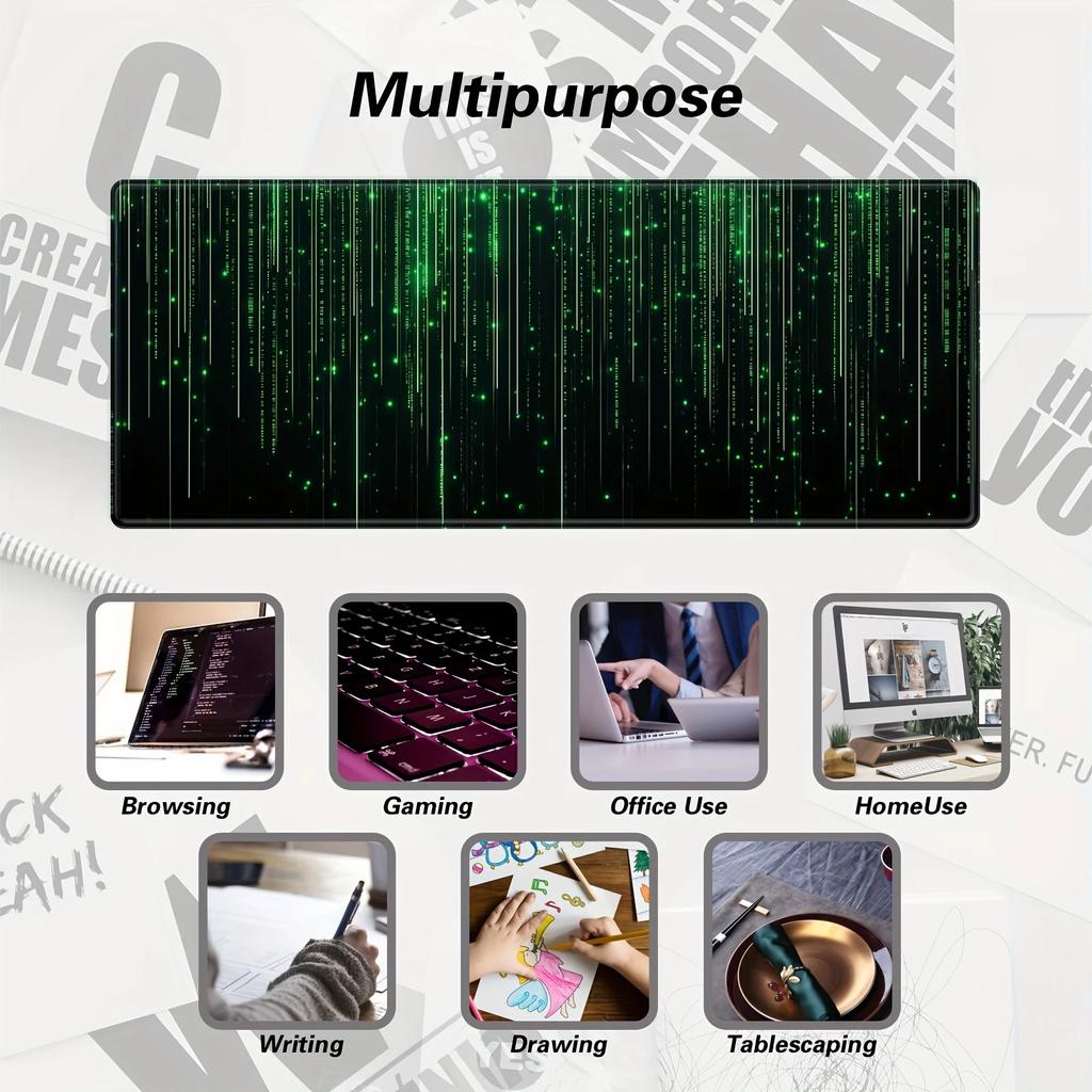 Gaming-Mauspads Grünes Laser-Mauspad Gamer Schreibtischmatte Große Tastaturmatte XXL Teppich Computer-Tischoberfläche Zubehör Mauspad