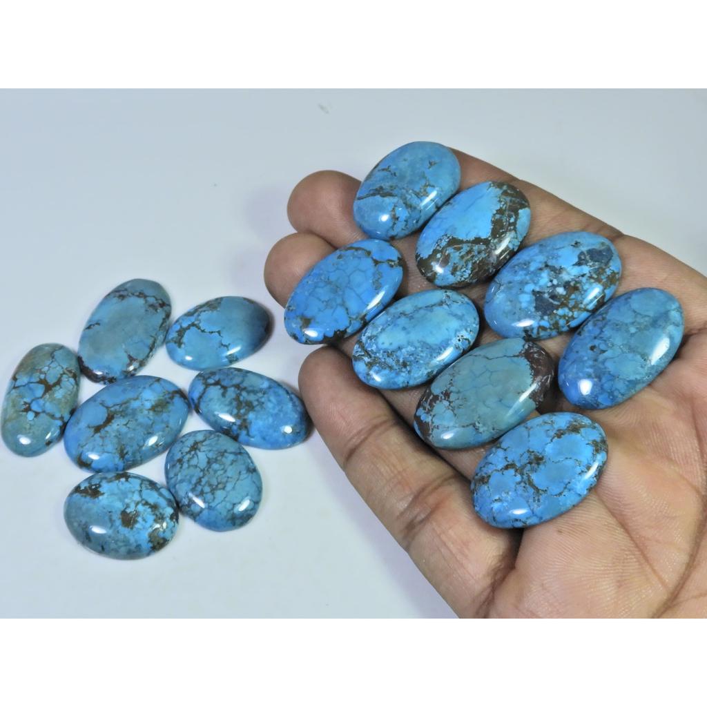 Colour Enhanced Magnesite Turquoise Oval Cabochon Loose Gemstone 15Pcs Lot C-2081