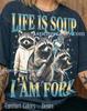 Life Is Soup I Am Fork Comfort Colors® Tshirt, Funny Raccoon Meme Retro Graphic Tees, 90S Trash Panda Y2K Sweater, Sarcastic Gift