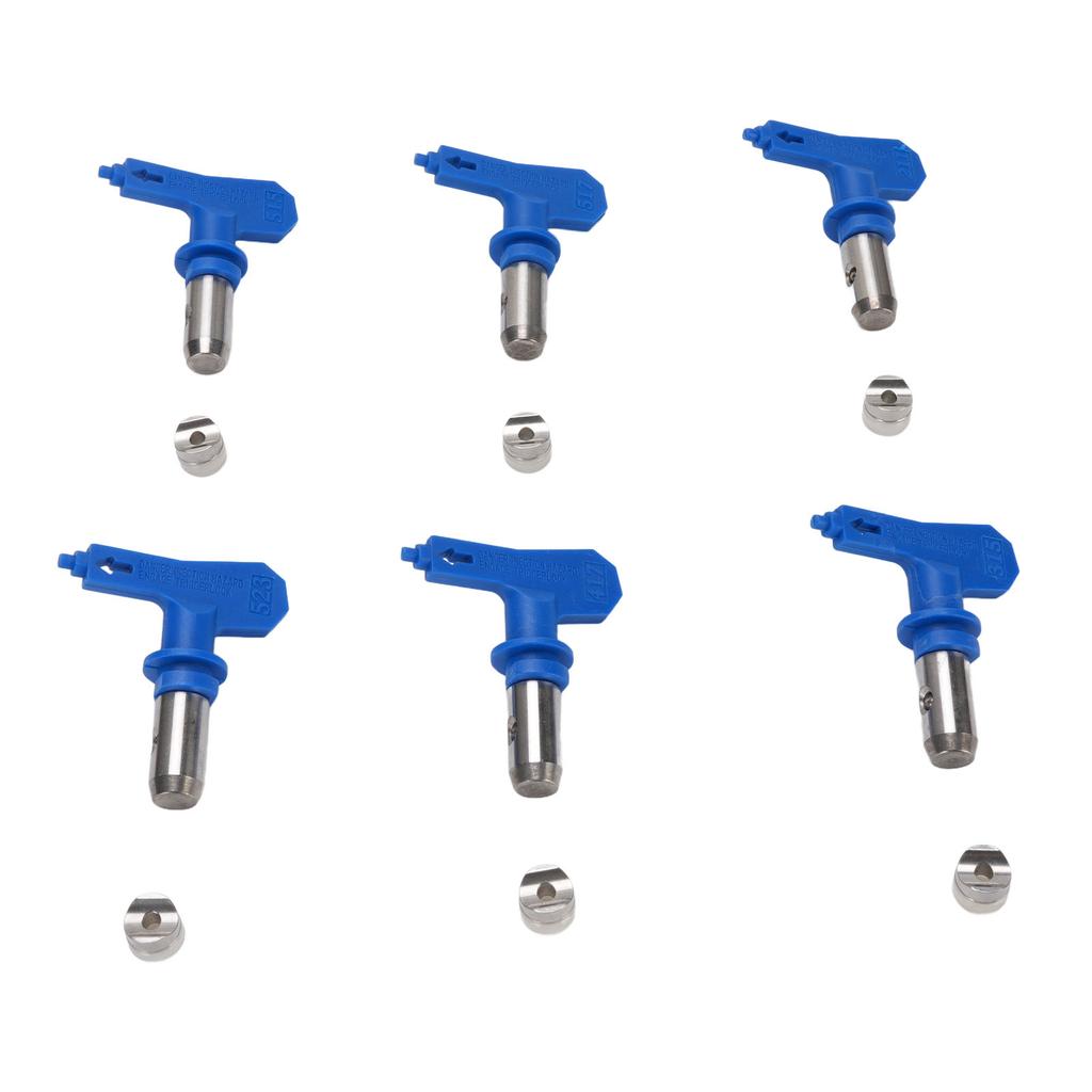 6 Stück Airless Spritzdüsen Set Blau 211 315 417 515 517 523 Airless Farbspritzdüsen für Zuhause