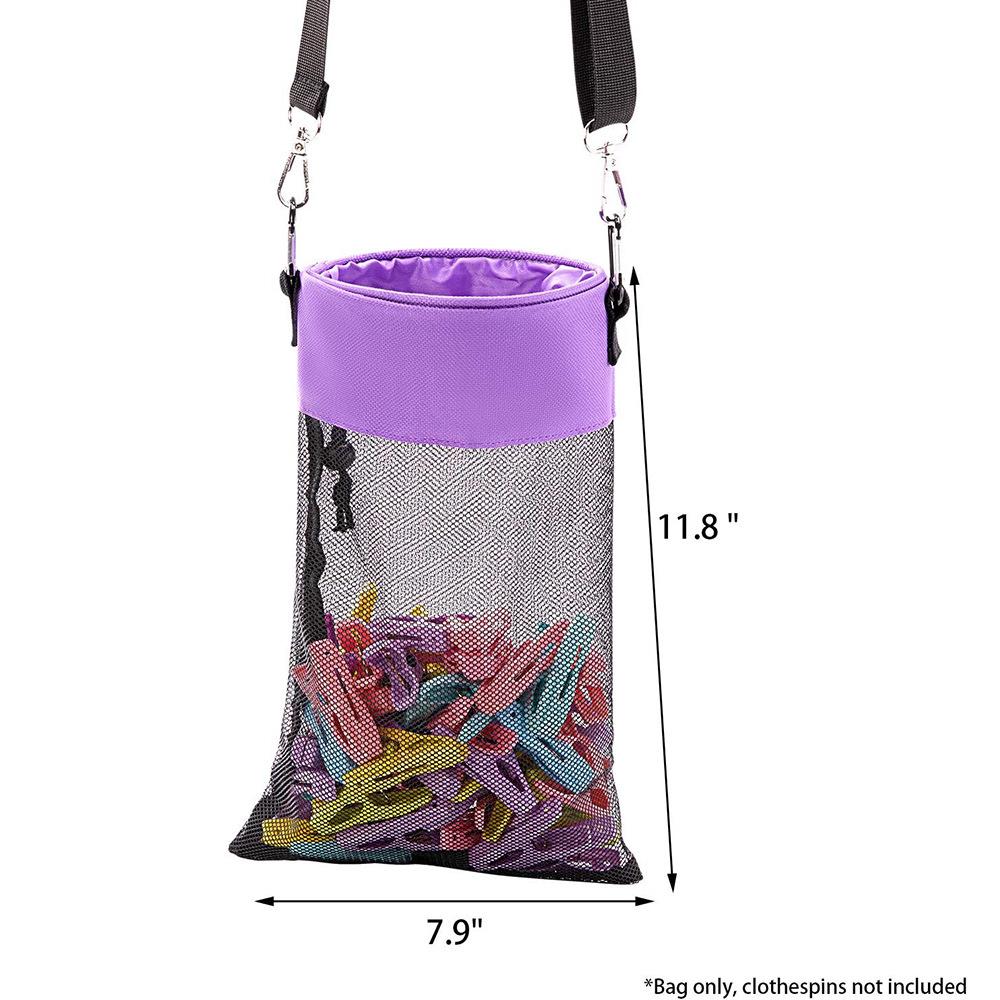 Hanging Mesh Clothes Clip Storage Bag for Outdoor Use and Dorms