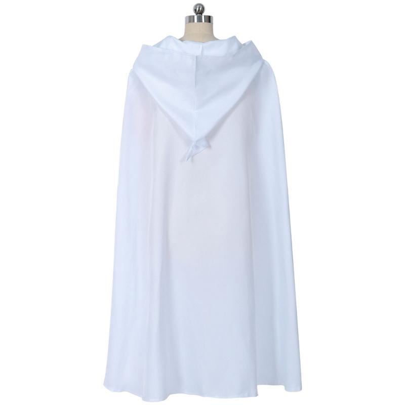 Medieval Cosplay Cloak Hospitaller Hooded Cape Medieval Cosplay  Cloak Costume White/Black Cape Halloween Cloak Costume