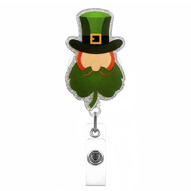 Patrick's Day Badge Holder Retractable Badge Reel with Metal Pocket Clip Doctor Nurse Badge Holder for Office