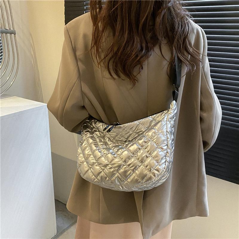 Borsa A Tracolla Donna In Nylon Vintage – Hobo Sotto Ascella, Manico Superiore, Leggera E Capiente, Per Viaggi, Lavoro E Tempo Libero, 26x13x22 Cm