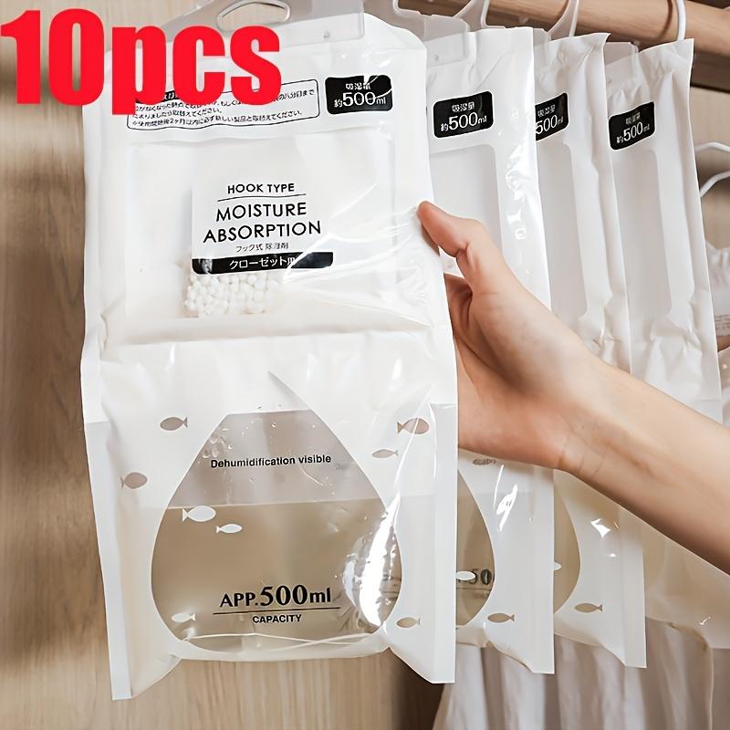 10-Pack Calcium Chloride Dehumidifier Bags, 16.91oz Each, No Power Needed, Moisture Absorber for Closet, Basement, Storage, RV
