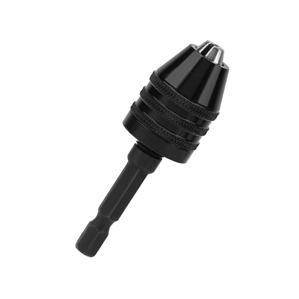 2PCS 1/4 Inch Hex Shank Keyless Drill Chuck Adapter 0.3-6.5mm Chuck Capacity Keyless Design Quick Change Adapter Carbon Steel