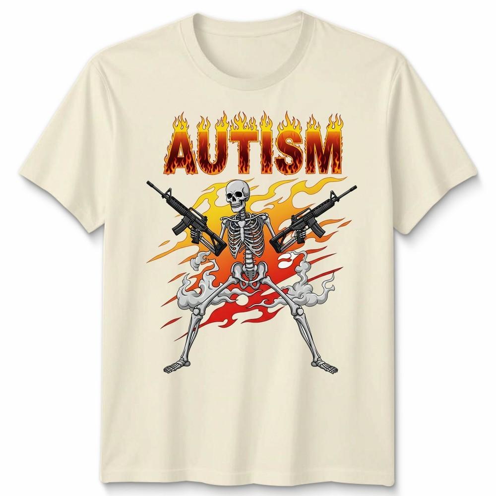 Retro Autism Skeleton Meme Funny Unisex Tshirt