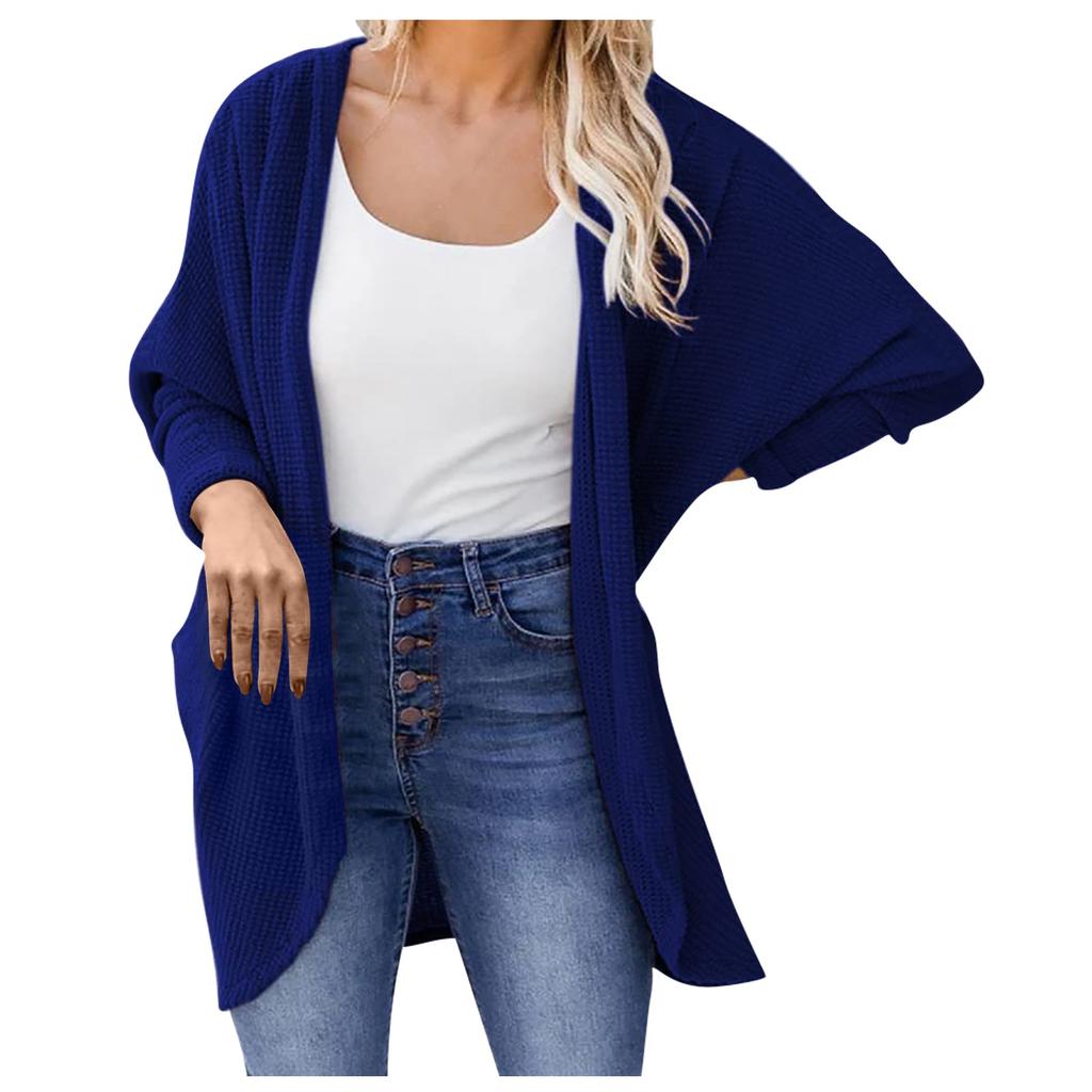 Women's Solid Color Comfortable Home Cardigan Long Shirt Shawl Jacket