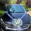 Decorazione per Auto Nuziale Senza Pollini Nastro di Garza Multicolore per Auto Fiocco 'Just Married'