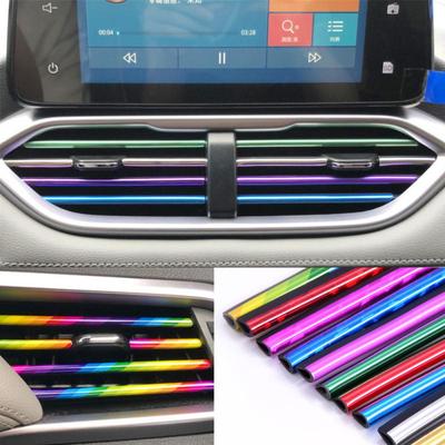 10 teile/satz 20 cm Auto Air Outlet Dekorative Streifen U-förmigen Helle Auto Klimaanlage Trim Streifen Auto Interior Styling