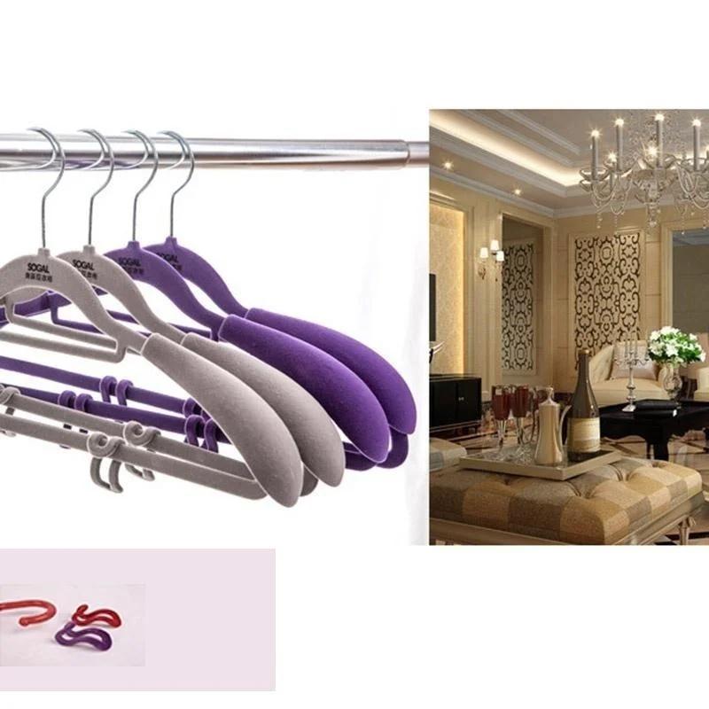 1Pcs Household Flocking Hanger Hanger Household Creative Force Slip Resistant Accessories Supplies Decoration Tools