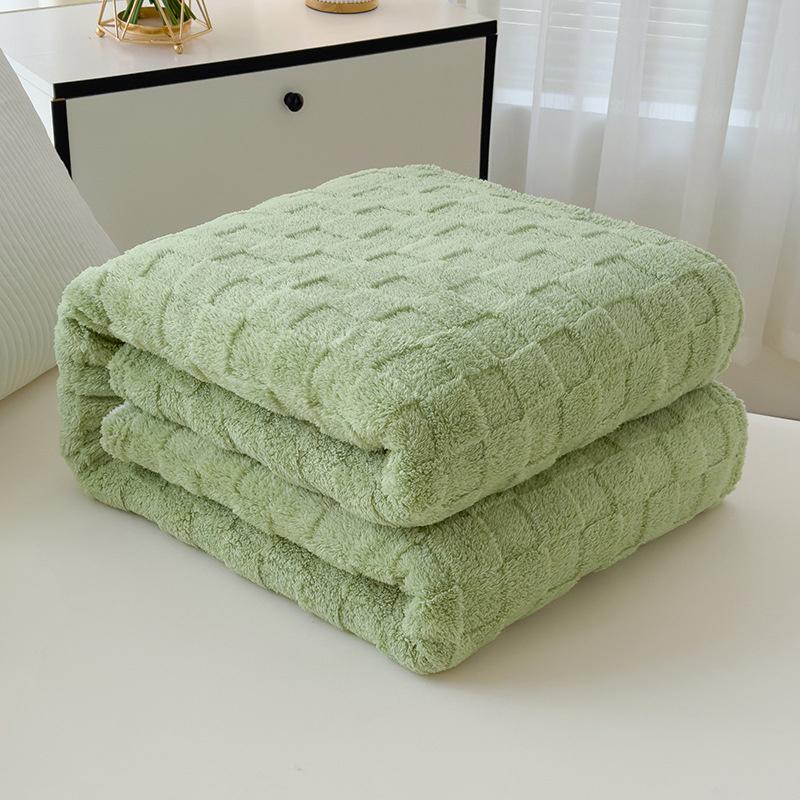 Waffle Plush Multifunctional Blanket Plaid Soft Warm Throw Blanket 3D Checkered Striped Lightweight Blanket All Seasons