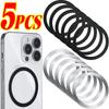 5 pièces Acier Inoxydable Universel Magnétique Plaque Métallique Anneau Pour iPhone Chargeur Sans Fil Autocollant Feuille de Fer Aimant Support Téléphone Voiture