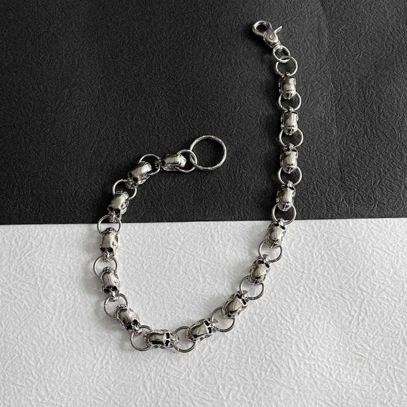 Biker-Decor Skull Wallet Chain with Hook Snap Closure Punk Skull Trouser Chain Hip-hop Cool Style Pant Chain Ornament