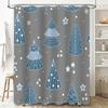Christmas Shower Curtain Christmas Tree Decorative Print Waterproof Bathroom Rug Home Decoration 72 Inch Long Blue Gray Shower C