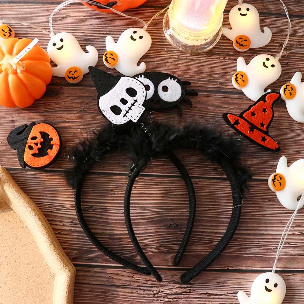 Cartoon Halloween Hairband Spider Ghost Headband Cute Halloween Feather Headband  Lady