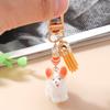 Cute Puppy Dog Keychain 3D Animal Key Ring Pendants for Women Girls Handbag Decor DIY Kid's Jewelry Gift