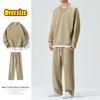 Atkata Autumn Solid Size 2XL Men's Sweatsuit, Color, Stylish, Casual, Stretch, Moisture-Wicking, Quick-Drying, Khaki,