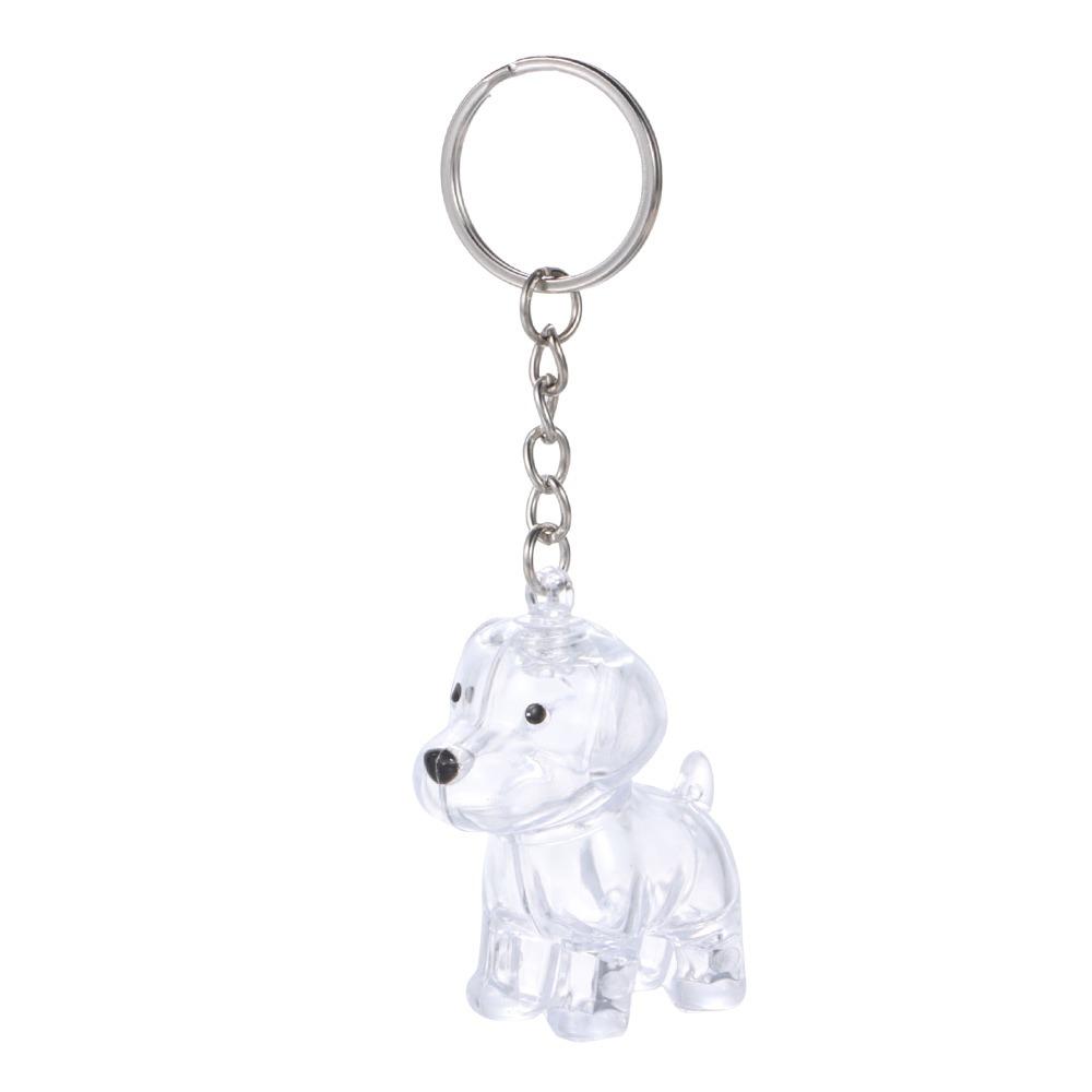 Creative Keychain Dog Shape Keychain Transparent Container Fur Storage Capsule Handmade Design DIY Accessories