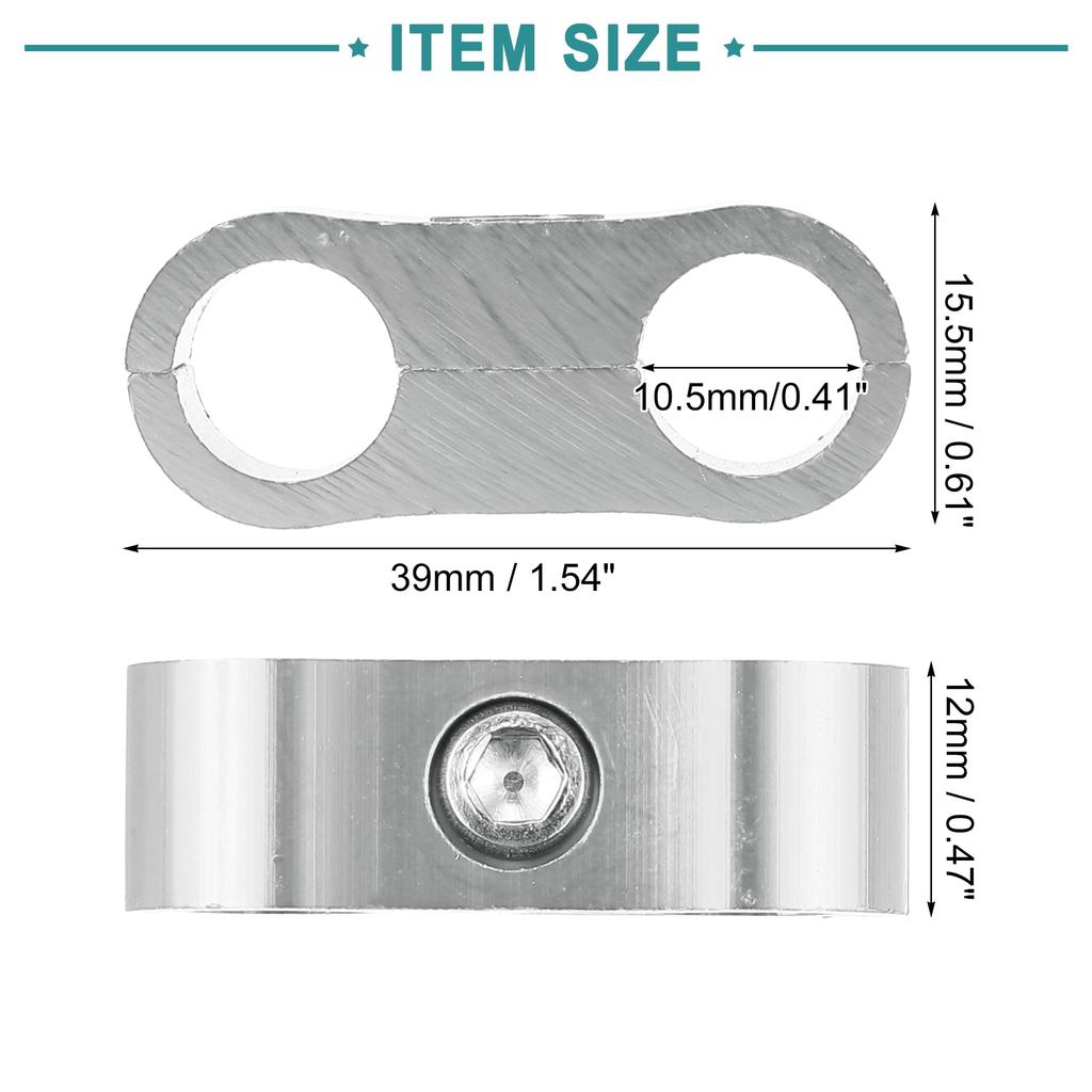 ACROPIX AN4 Hose Separator Clamp Car Accessories Silver Tone - Pack of 3