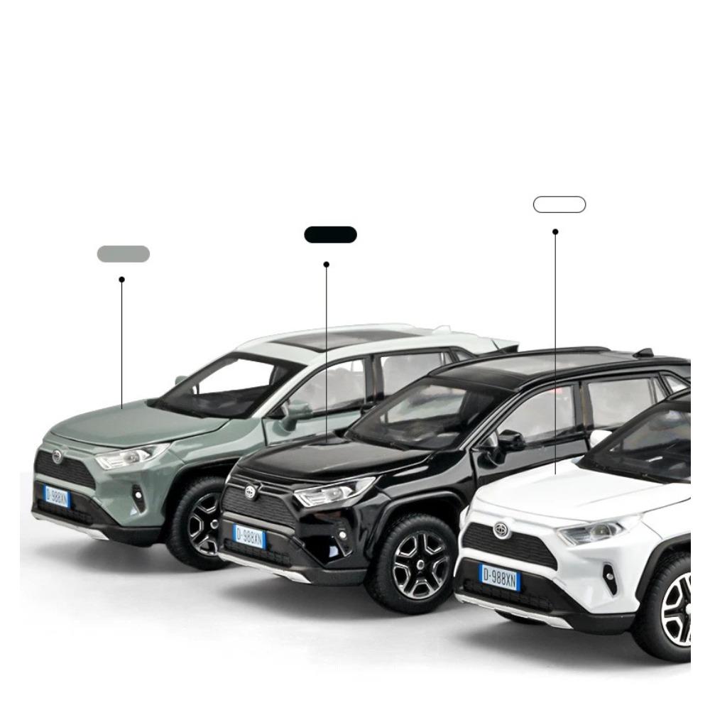 1/32 Toyota RAV4 SUV 2023 Alloy Die Cast Toy Car Model Sound and Light Pull Back Children's Toy Collectibles Birthday Gift