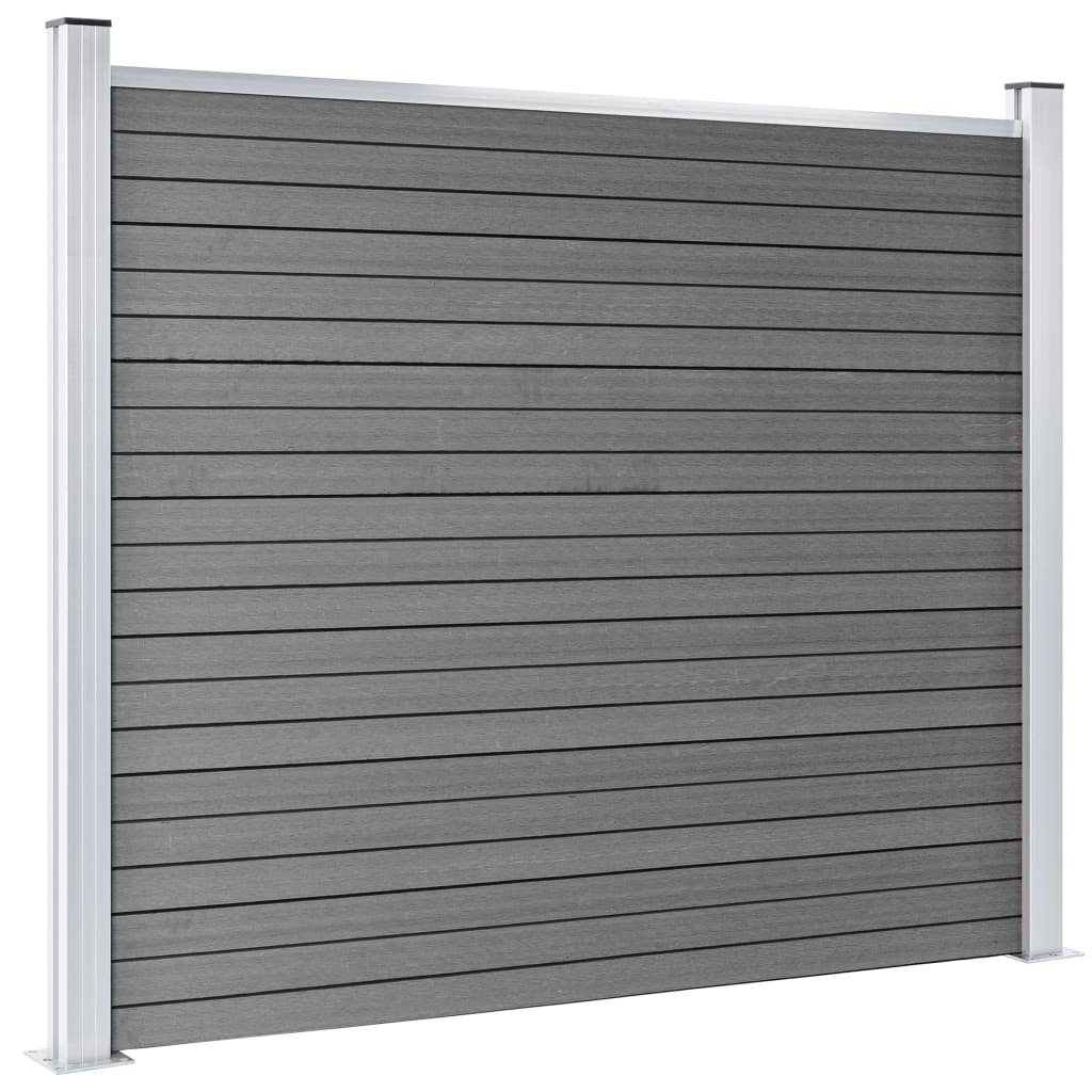 WPC Fence Panel Set 872 X 146 Cm Gray