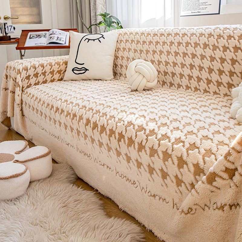 Houndstooth Four-season Universal Sofa Cover Cloth Anti-cat Scratch Sofa Towel Universal All-inclusive Sofa Cushion Sofa Dust Cover