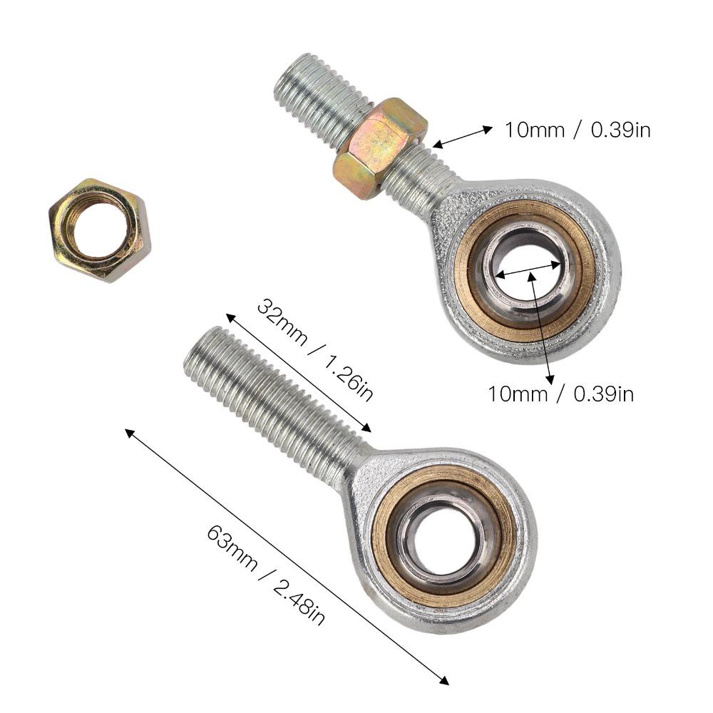 2Pcs Left Right Hand Thread Rod End Joint Bearing M10 Thread Rod End Bearing For ATV